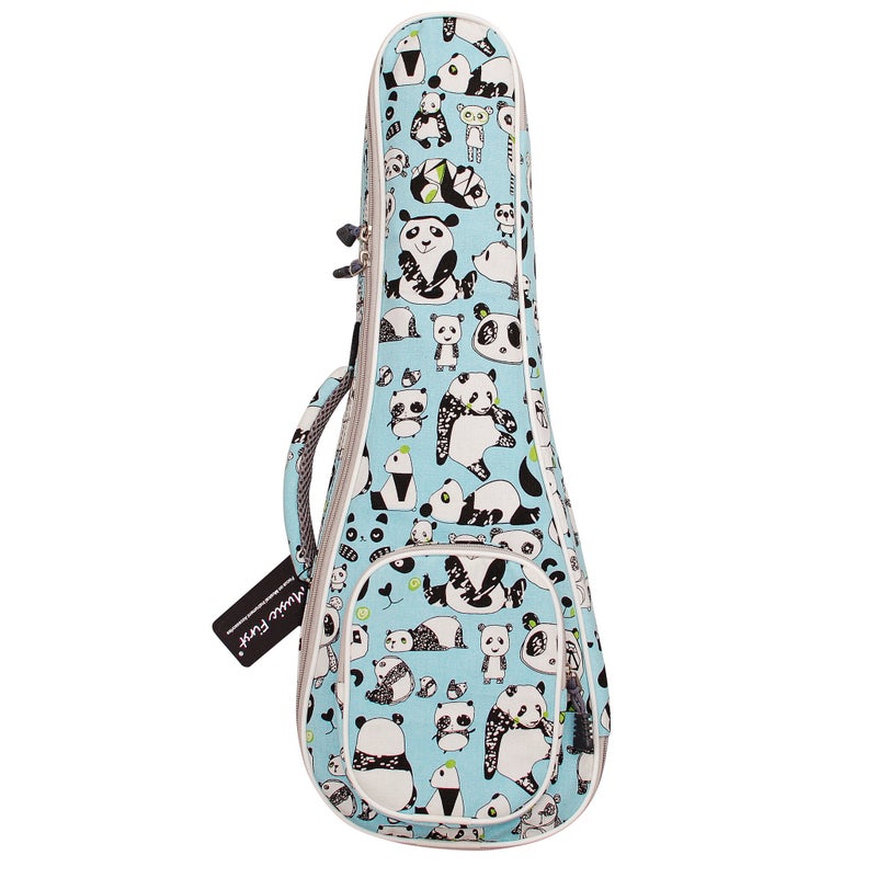 MUSIC FIRST Canvas PANDA Concert ukulele case ukulele bag Ukulele backpack Ukulele Gig Bag (23/24 inch Concert, PANDA) - Image 1